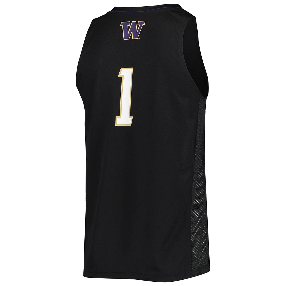 Maillot de basket-ball Swingman #1 Washington Huskies adidas noir pour homme