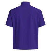 Men's adidas Washington Huskies 2024 Coaches Sideline Half-Zip Short Sleeve Jacket