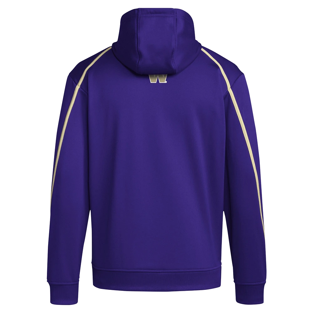 Men's adidas Purple Washington Huskies 2024 Sideline Travel Pullover Hoodie