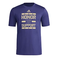 Men's adidas Purple Washington Huskies Honor & Support Pre-Game T-Shirt