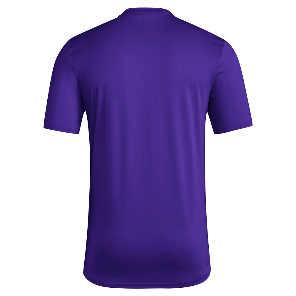 Men's adidas Purple Washington Huskies Locker Football Pre-Game AEROREADY T-Shirt