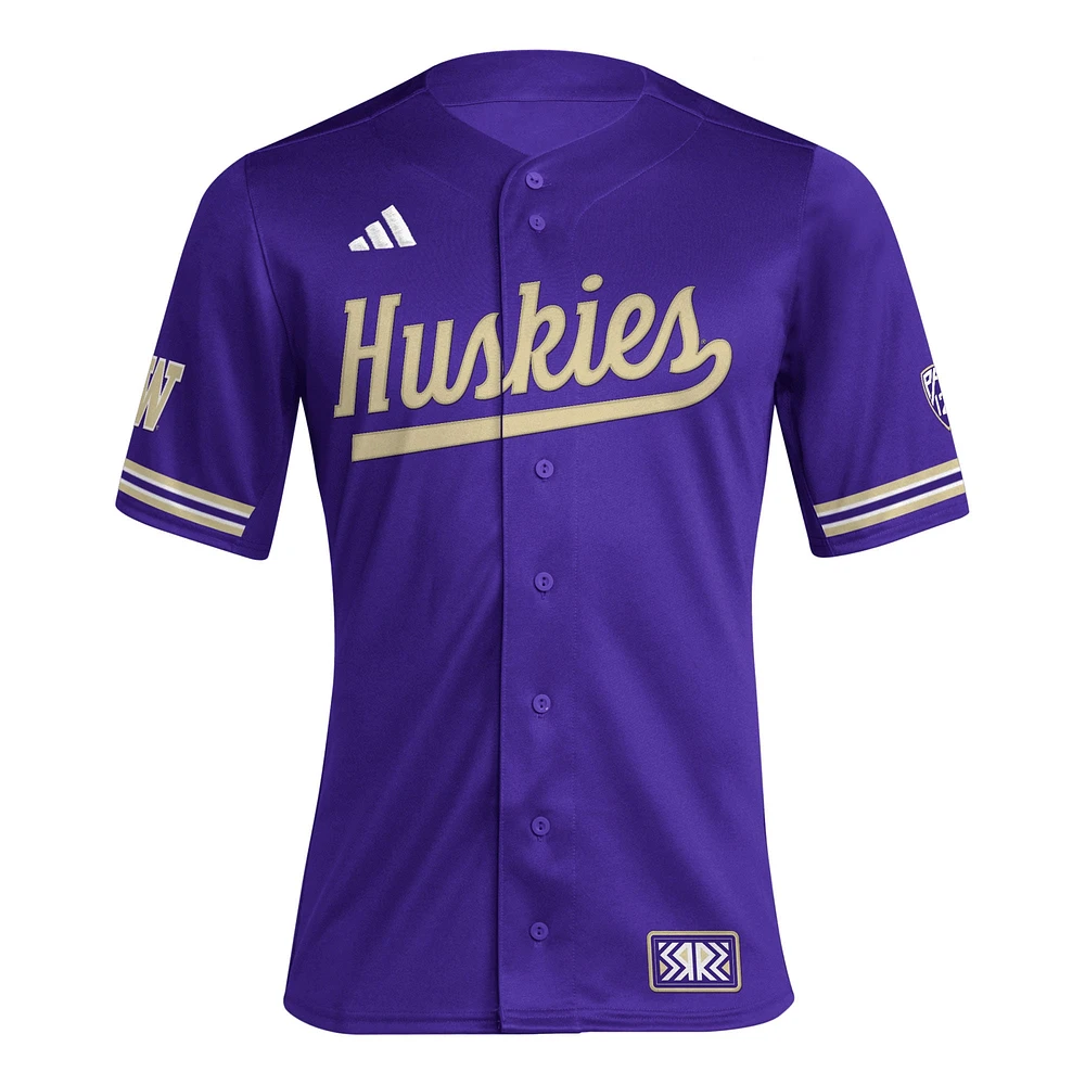 Men's adidas Purple Washington Huskies Reverse Retro Replica Baseball Jersey
