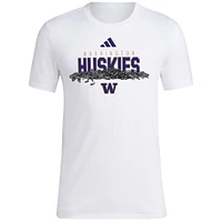 T-shirt de baseball adidas pour hommes, blanc, Washington Huskies, graines tournesol