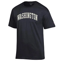 Men's Champion  Black Washington Huskies Basic Arch T-Shirt