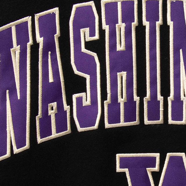 Colosseum Black Washington Huskies Sweat-shirt à col rond et logo pour homme