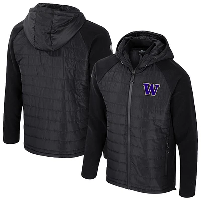 Veste à capuche entièrement zippée Colosseum Black Washington Huskies Block The Sun pour homme