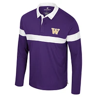 Men's Colosseum  Purple Washington Huskies Too Cool For School Long Sleeve Polo