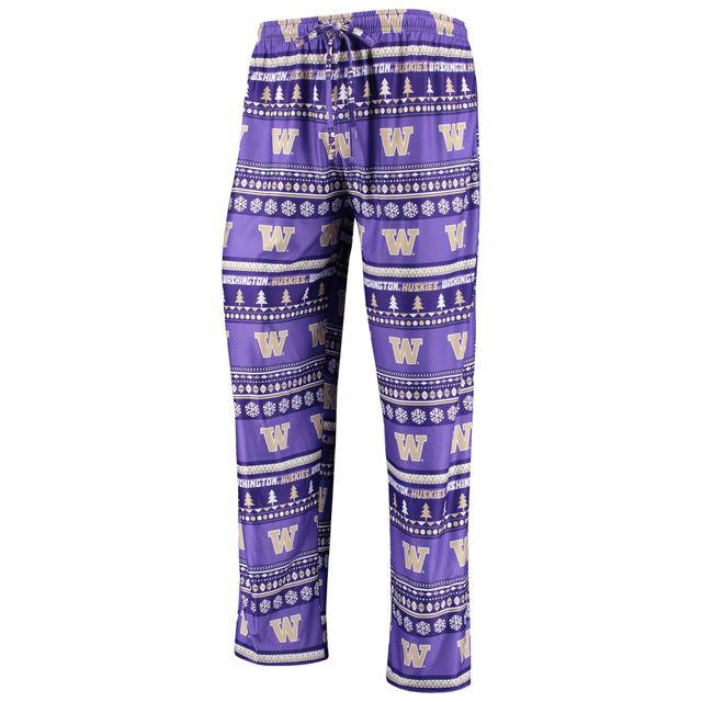 Concepts Sport Violet Washington Huskies Ugly Sweater T-shirt et pantalon à manches longues pour homme