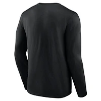 T-shirt noir à manches longues avec logo en détresse des Washington Huskies Fanatics pour hommes
