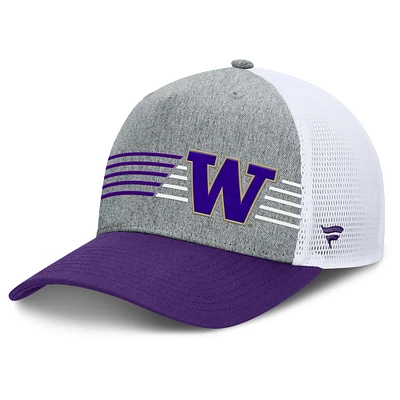Casquette ajustable Fanatics pour homme gris chiné/violet Washington Huskies Profile Trucker