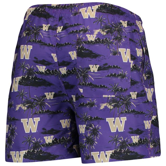 Maillot de bain violet FOCO Washington Huskies Island Palm pour hommes