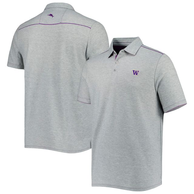 Polo Tommy Bahama gris chiné Washington Huskies IslandZone Tailgater pour homme