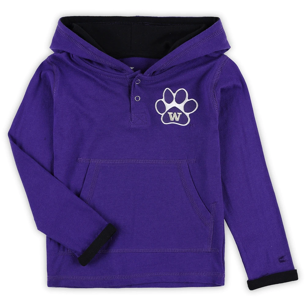 Ensemble sweat à capuche et pantalon de survêtement Washington Huskies Poppies pour tout-petit Colosseum violet/gris chiné