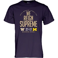 T-shirt unisexe bleu 84 violet Washington Huskies vs. Michigan Wolverines Score 2024