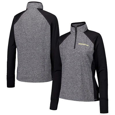 Veste noire à quart de zip raglan finaliste des Washington Huskies pour femmes