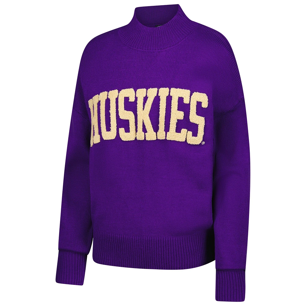 Women's Gameday Social  Purple Washington Huskies Oversized Varsity Sweater