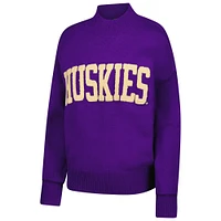 Women's Gameday Social  Purple Washington Huskies Oversized Varsity Sweater