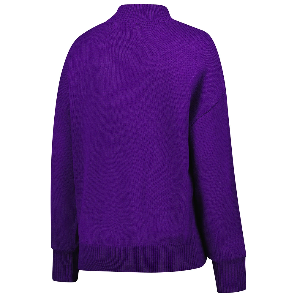 Women's Gameday Social  Purple Washington Huskies Oversized Varsity Sweater