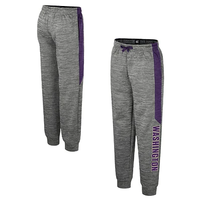 Pantalon polaire gris chiné Colosseum pour jeunes Washington Huskies