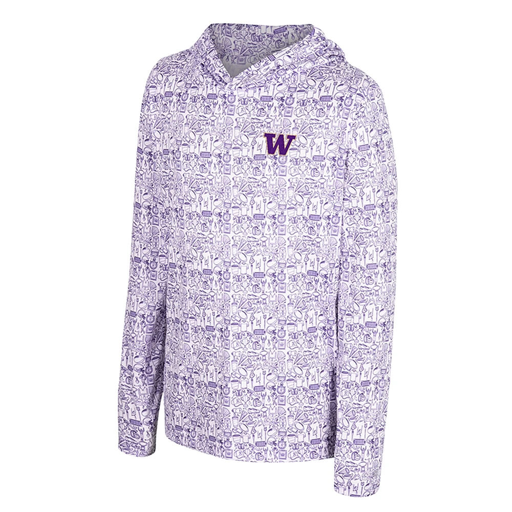 Youth Colosseum Purple Washington Huskies All-Over Print Hoodie