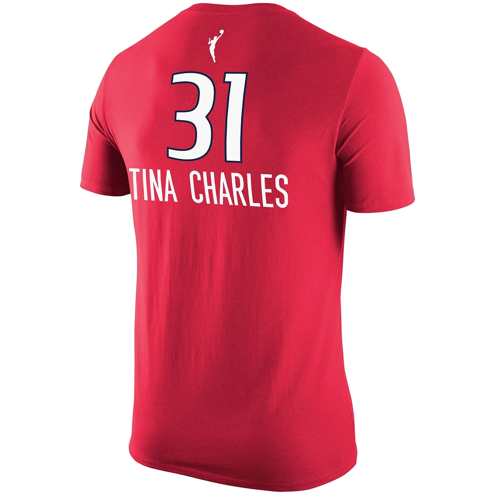 Men's Nike Tina Charles Red Washington Mystics Explorer Edition Name & Number T-Shirt