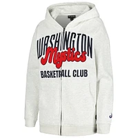 Women's The Wild Collective Heather Gray Washington Mystics Washed Full-Zip Hoodie