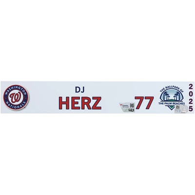 DJ Herz Washington Nationals Player-Issued #77 Nameplate from 2025 MLB Spring Training