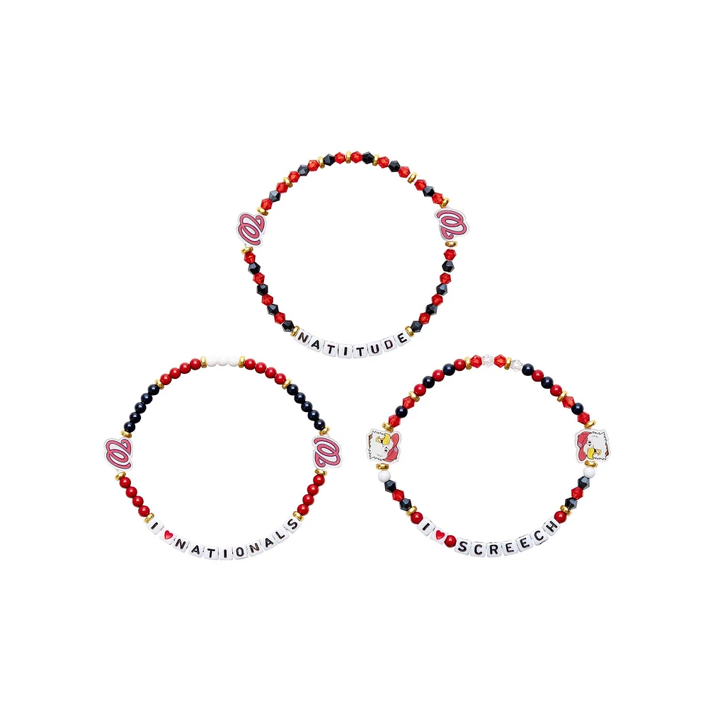 FOCO Washington Nationals 3-Pack Friendship Bracelet Set