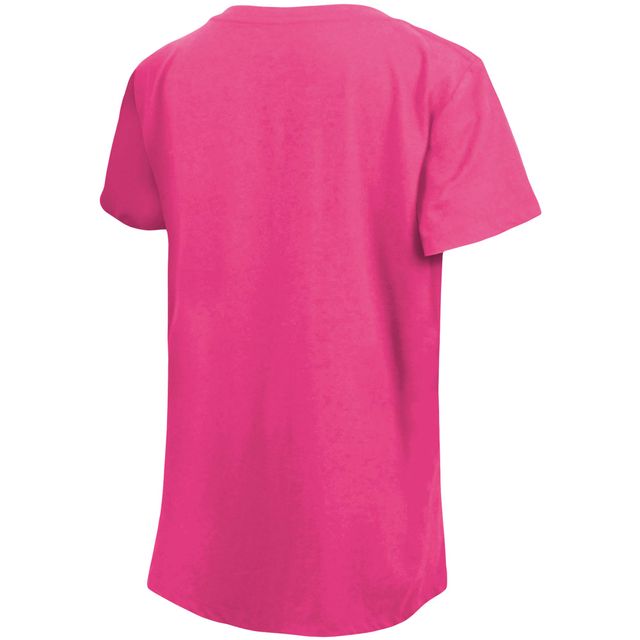 T-shirt à col en V avec étoiles jersey des Washington Nationals New Era pour fille, rose
