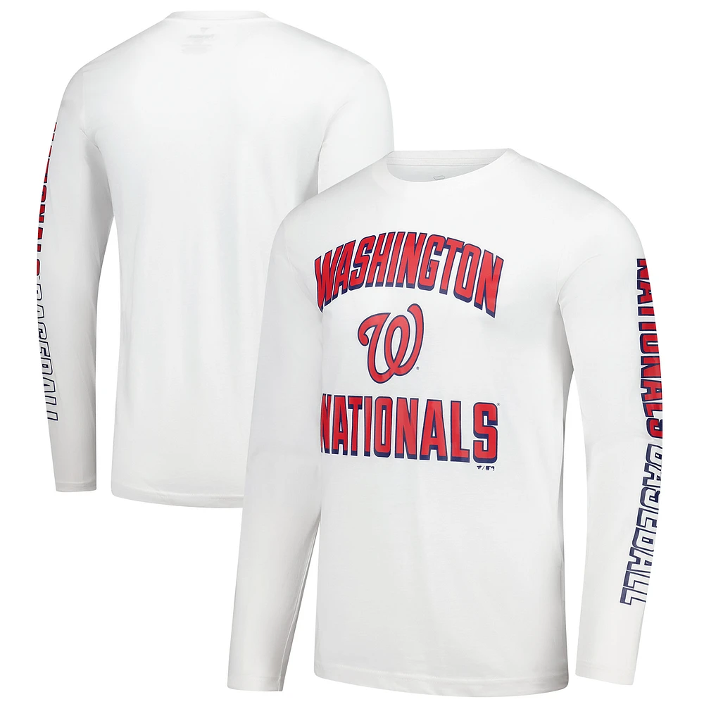 Men's Fanatics  White Washington Nationals Long Sleeve T-Shirt
