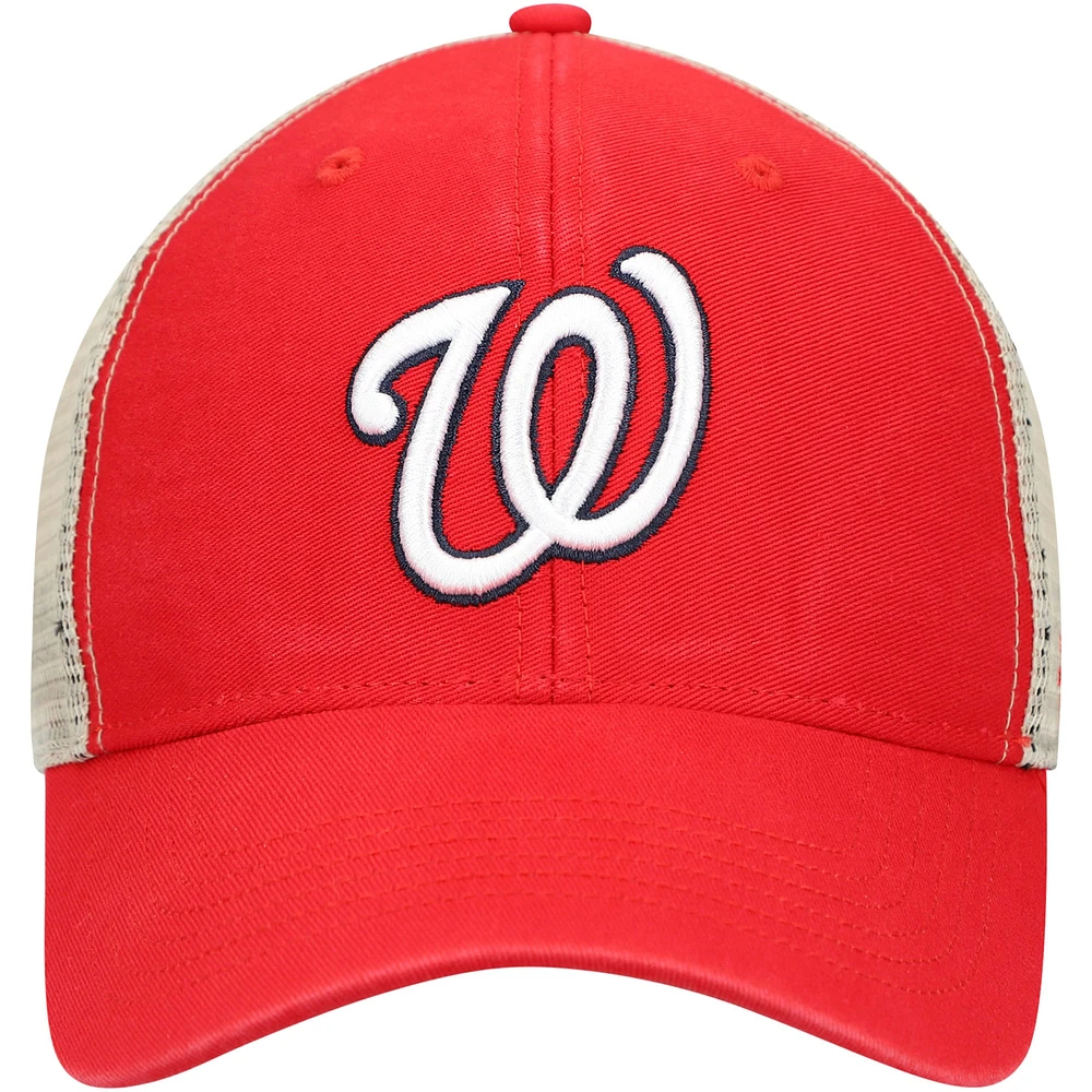 Men's '47 Red/Natural Washington Nationals Flagship Washed MVP Trucker Snapback Hat