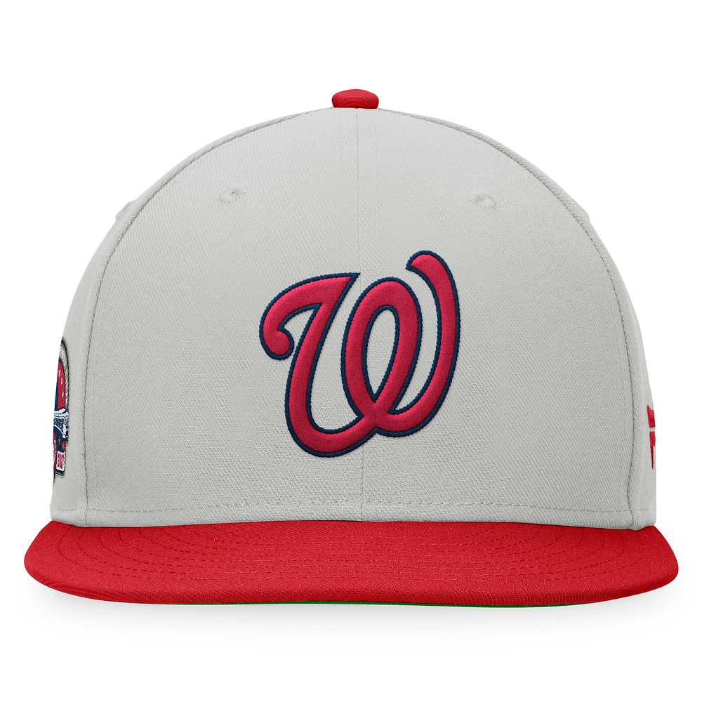 Men's Fanatics Gray/Red Washington Nationals Glory Days Two-Tone Snapback Hat