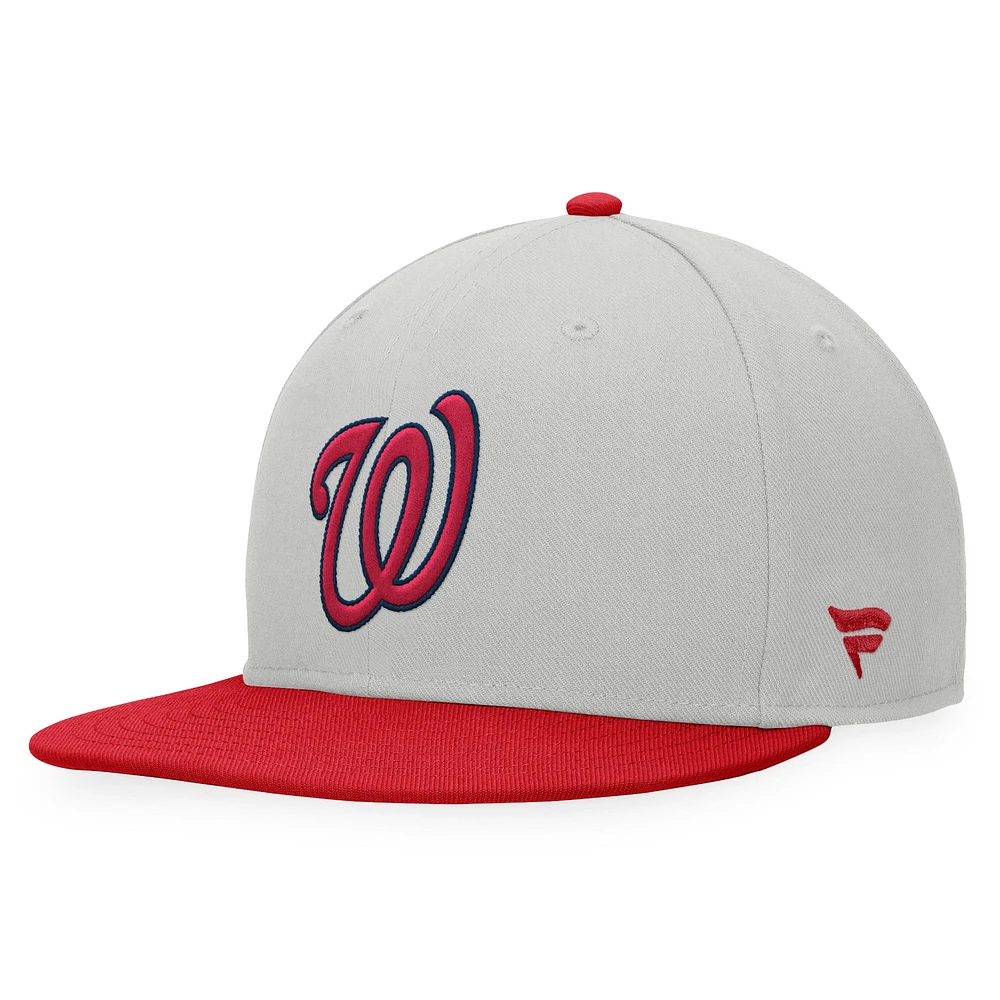 Men's Fanatics Gray/Red Washington Nationals Glory Days Two-Tone Snapback Hat