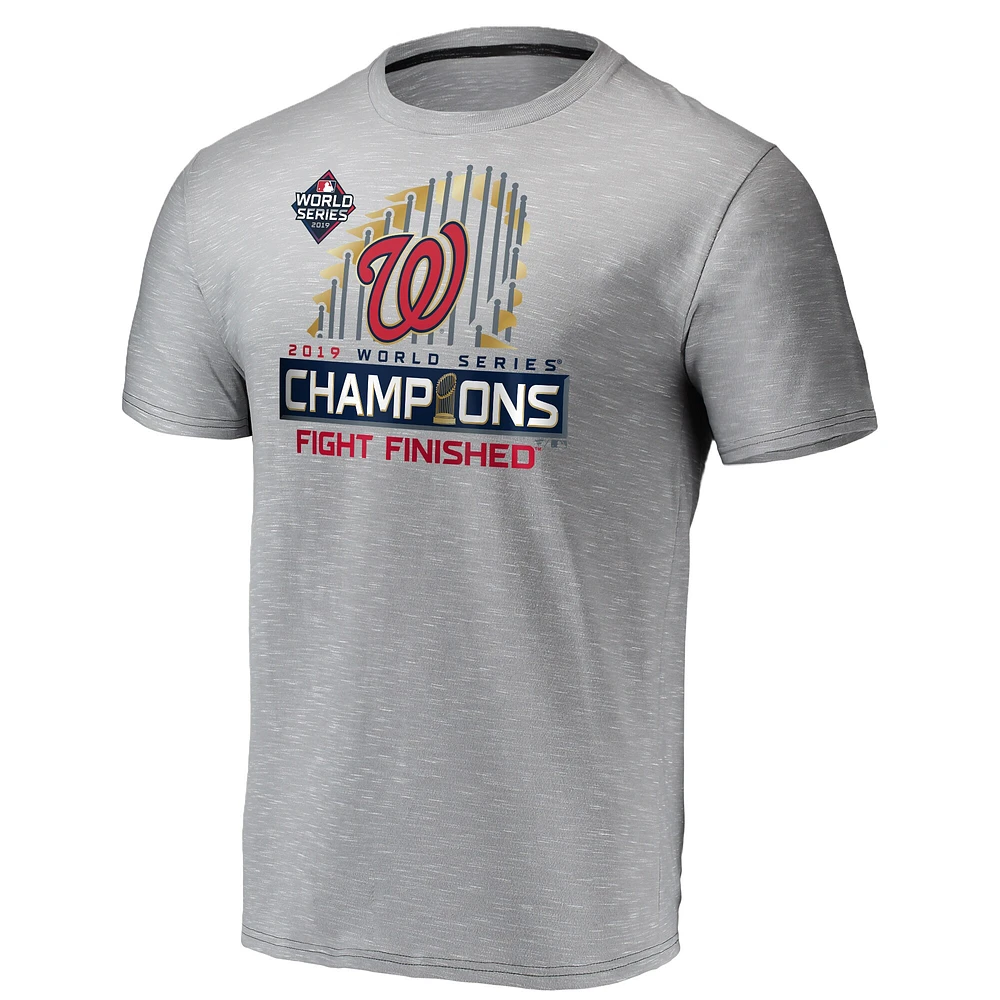 Men's Fanatics Gray Washington Nationals 2019 World Series Champions Locker Room Space Dye T-Shirt