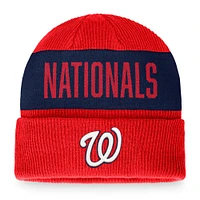Men's Fanatics Red/Navy Washington Nationals Wordmark Cuffed Knit Hat