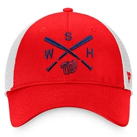 Casquette Snapback Iconic Cross Bat Trucker Iconic Cross Bat de marque Fanatics rouge/blanc pour homme