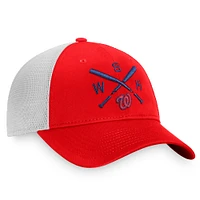 Casquette Snapback Iconic Cross Bat Trucker Iconic Cross Bat de marque Fanatics rouge/blanc pour homme