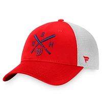 Casquette Snapback Iconic Cross Bat Trucker Iconic Cross Bat de marque Fanatics rouge/blanc pour homme