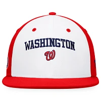 Men's Fanatics White/Red Washington Nationals Iconic Color Blocked Fitted Hat
