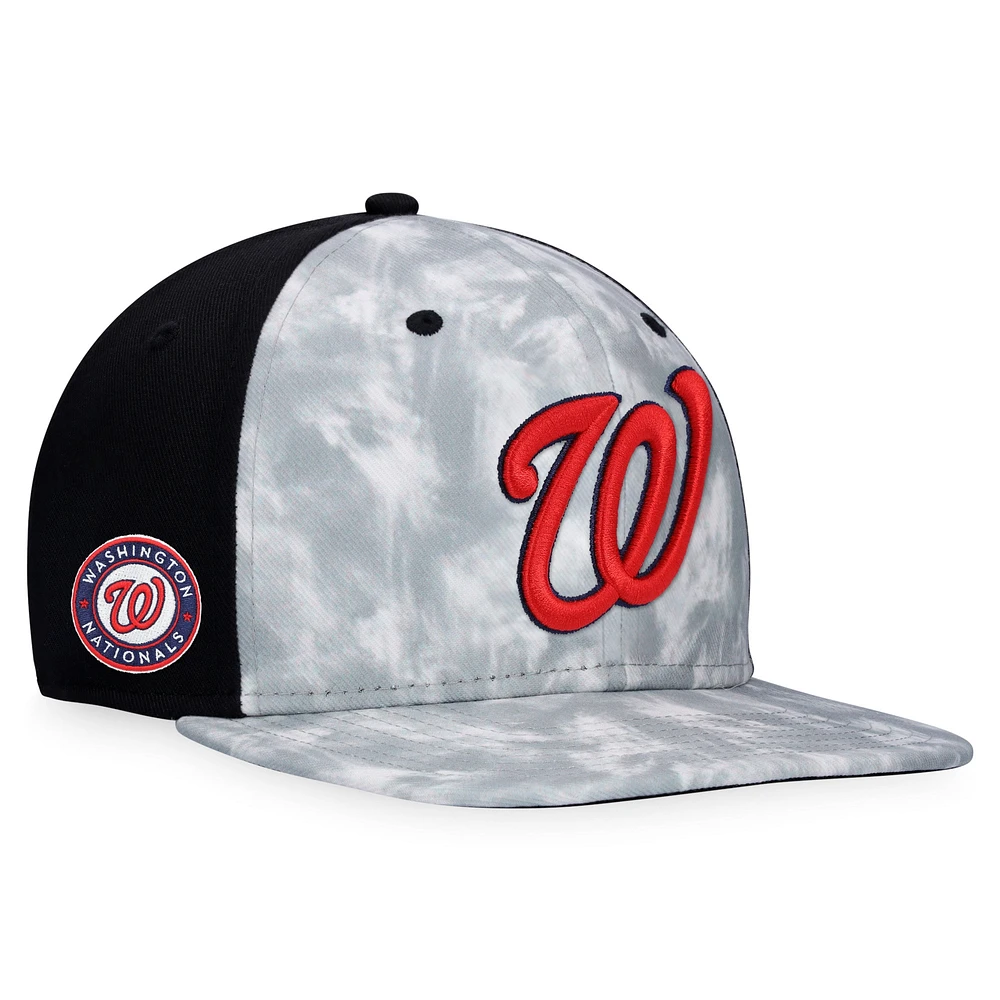 Men's Majestic Gray Washington Nationals Smoke Dye Snapback Hat