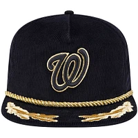 Men's New Era Black Washington Nationals Corduroy Filigree Golfer Adjustable Hat