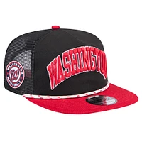 Men's New Era Black Washington Nationals Throwback Meshback Golfer Hat