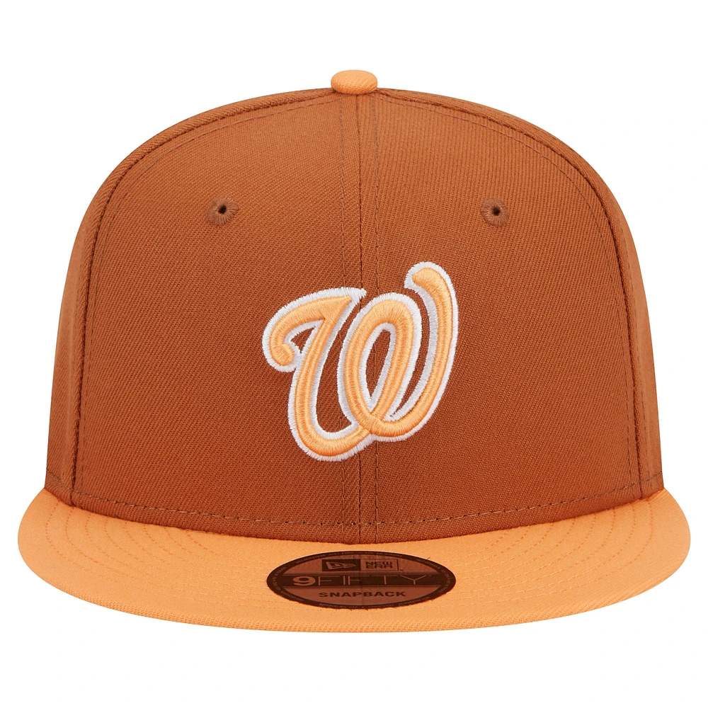 Men's New Era Brown Washington Nationals Spring Color Two-Tone 9FIFTY Snapback Hat