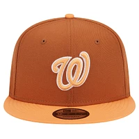 Men's New Era Brown Washington Nationals Spring Color Two-Tone 9FIFTY Snapback Hat