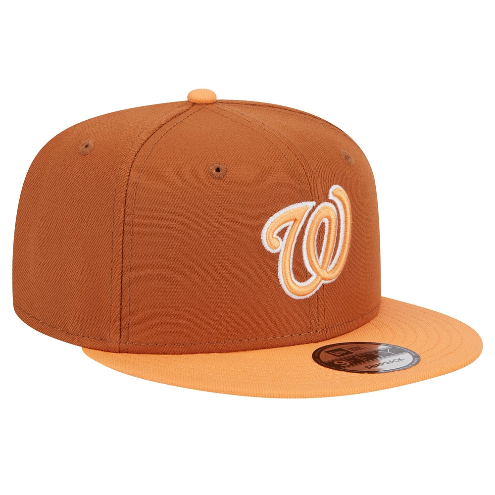 Men's New Era Brown Washington Nationals Spring Color Two-Tone 9FIFTY Snapback Hat