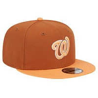 Men's New Era Brown Washington Nationals Spring Color Two-Tone 9FIFTY Snapback Hat