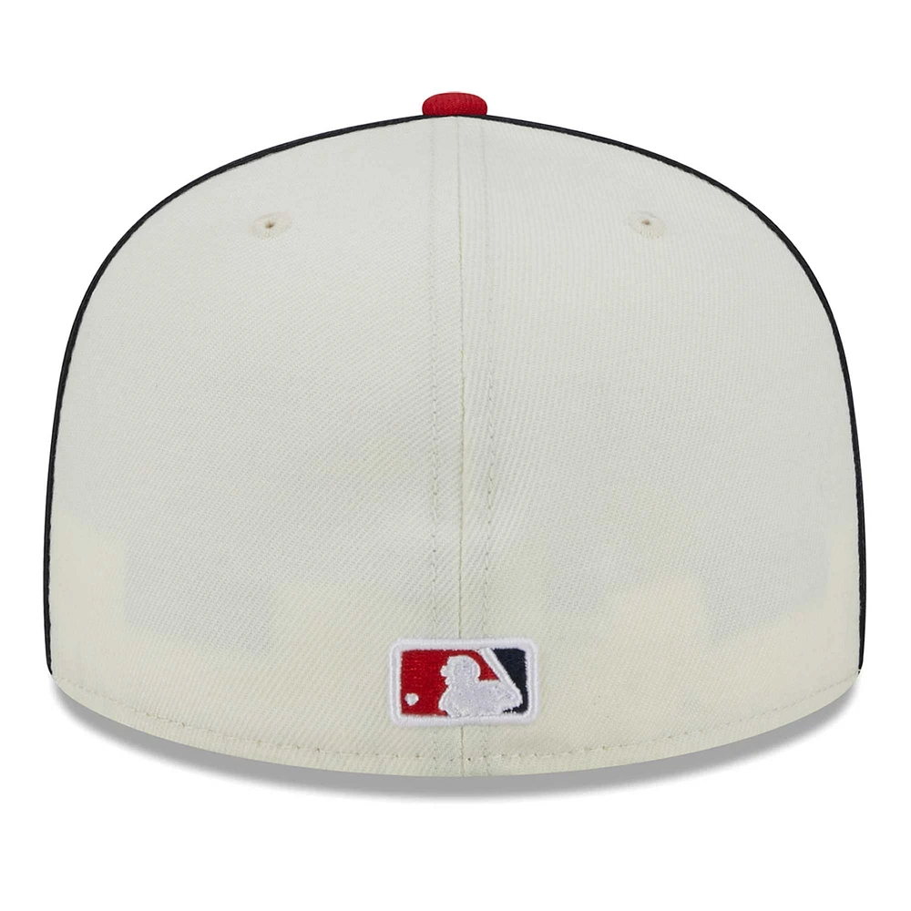Casquette ajustée New Era Washington Nationals Chrome Sutash 59FIFTY pour homme, crème/rouge