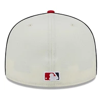 Casquette ajustée New Era Washington Nationals Chrome Sutash 59FIFTY pour homme, crème/rouge
