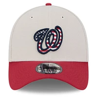Men's New Era  Khaki/Red Washington Nationals 2024 Fourth of July 39THIRTY Flex Hat