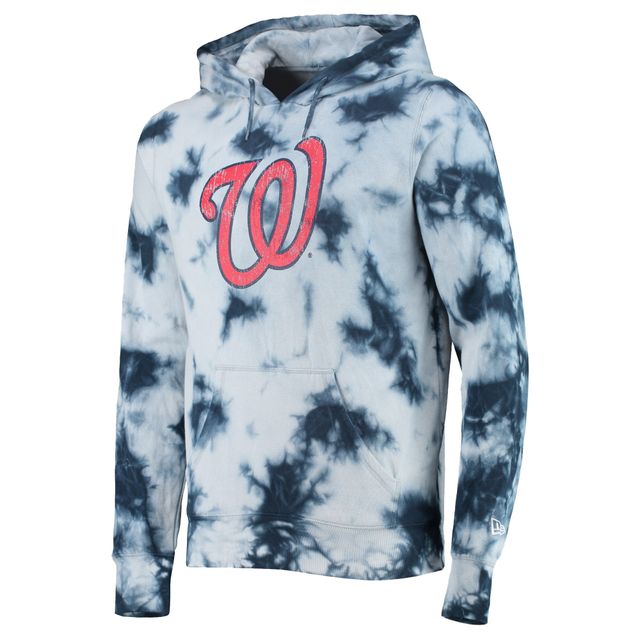 Sweat à capuche tie-dye bleu marine Washington Nationals New Era pour homme